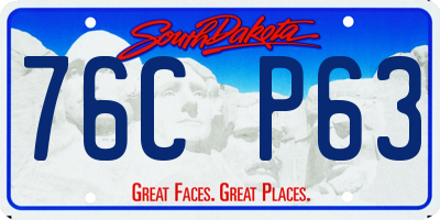 SD license plate 76CP63
