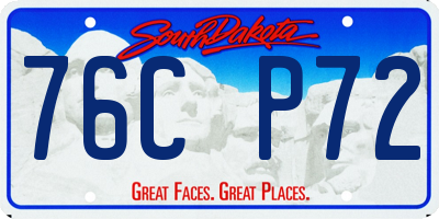 SD license plate 76CP72