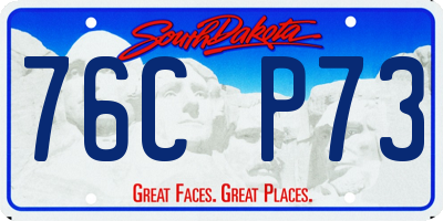 SD license plate 76CP73