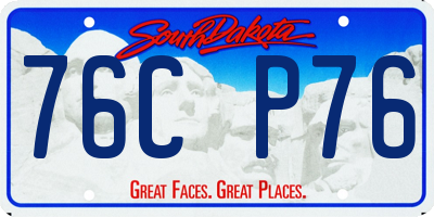 SD license plate 76CP76