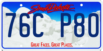 SD license plate 76CP80