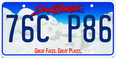 SD license plate 76CP86