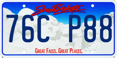 SD license plate 76CP88