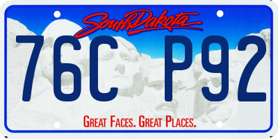 SD license plate 76CP92