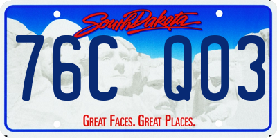 SD license plate 76CQ03