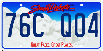 SD license plate 76CQ04