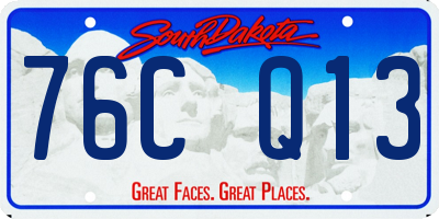 SD license plate 76CQ13