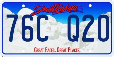 SD license plate 76CQ20