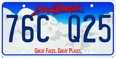 SD license plate 76CQ25