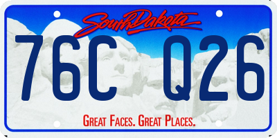 SD license plate 76CQ26