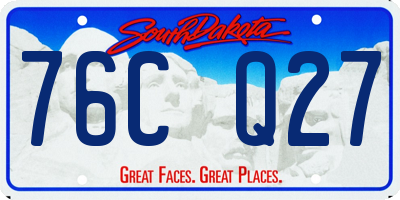 SD license plate 76CQ27