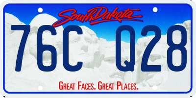 SD license plate 76CQ28