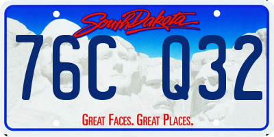 SD license plate 76CQ32