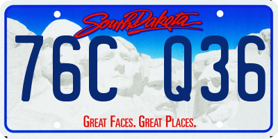 SD license plate 76CQ36