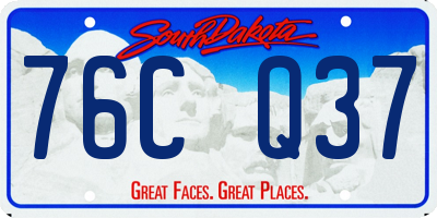 SD license plate 76CQ37