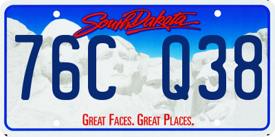 SD license plate 76CQ38