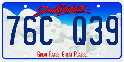 SD license plate 76CQ39