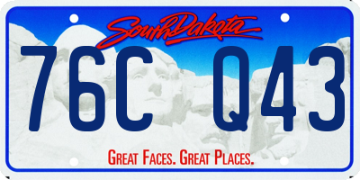 SD license plate 76CQ43