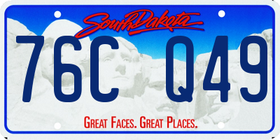 SD license plate 76CQ49