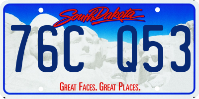 SD license plate 76CQ53