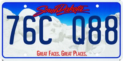 SD license plate 76CQ88