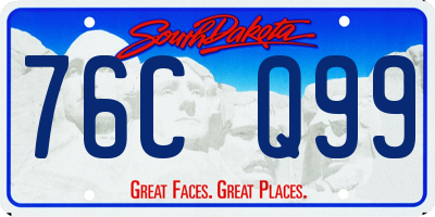 SD license plate 76CQ99