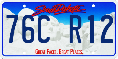 SD license plate 76CR12