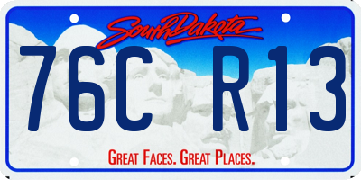 SD license plate 76CR13