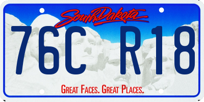 SD license plate 76CR18
