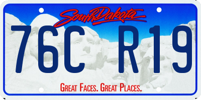 SD license plate 76CR19