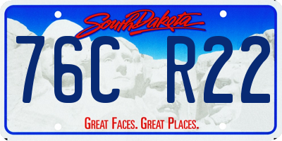 SD license plate 76CR22