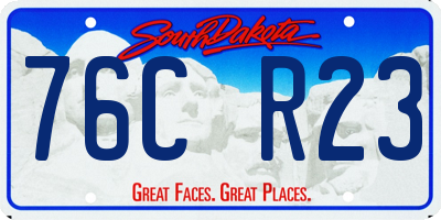 SD license plate 76CR23