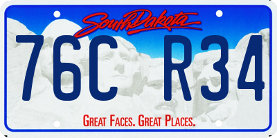 SD license plate 76CR34