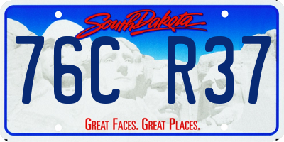 SD license plate 76CR37