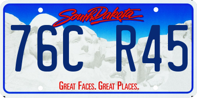 SD license plate 76CR45