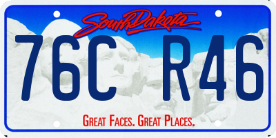 SD license plate 76CR46