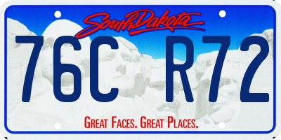 SD license plate 76CR72