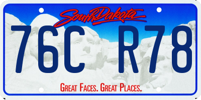 SD license plate 76CR78