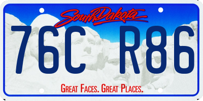 SD license plate 76CR86