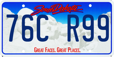 SD license plate 76CR99