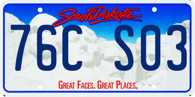 SD license plate 76CS03