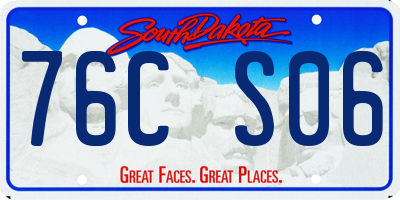 SD license plate 76CS06