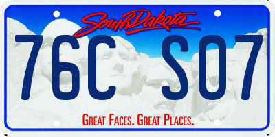SD license plate 76CS07