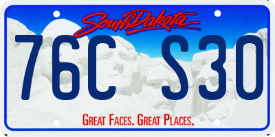 SD license plate 76CS30