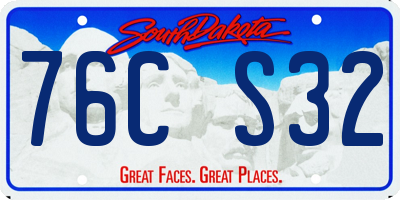 SD license plate 76CS32