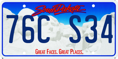 SD license plate 76CS34