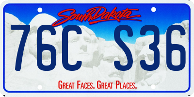 SD license plate 76CS36