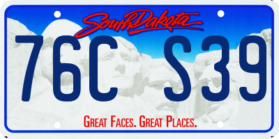 SD license plate 76CS39