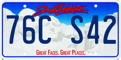 SD license plate 76CS42