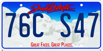 SD license plate 76CS47